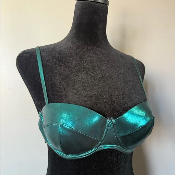 Metallic Emerald Bikini Top - Picture 4 of 4